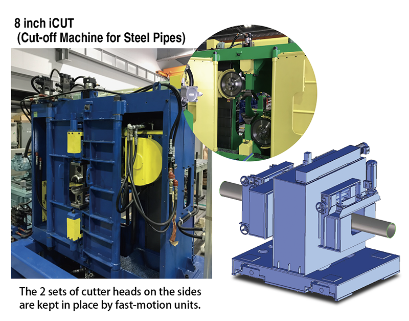 Flying/stationary milling cut-off machine